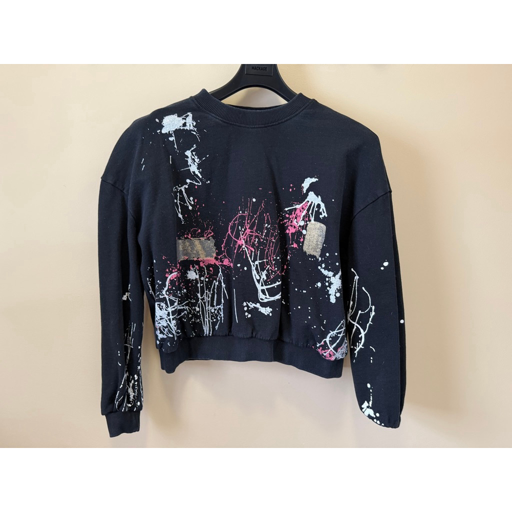 Women's Republic Black Paint Splatter Sweatshirt XS